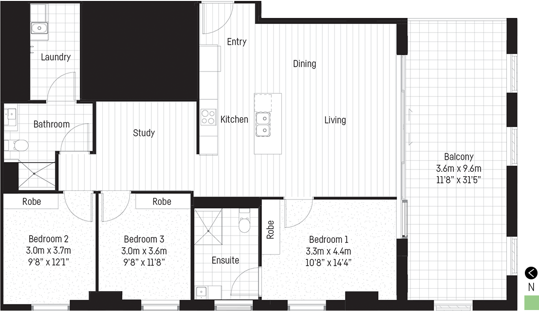 Victoria 3 bedroom floor plan